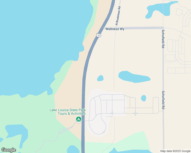 map of restaurants, bars, coffee shops, grocery stores, and more near 7126 North Bradshaw Road in Clermont