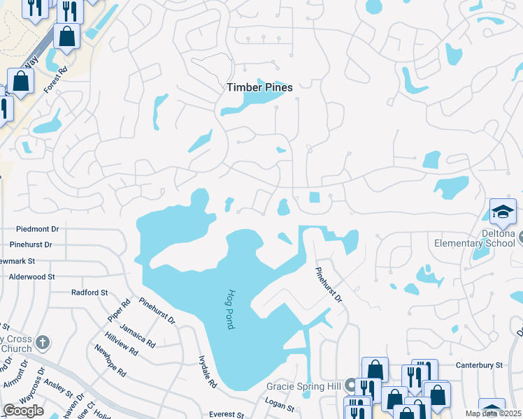 map of restaurants, bars, coffee shops, grocery stores, and more near 2176 Carriage Lane in Spring Hill