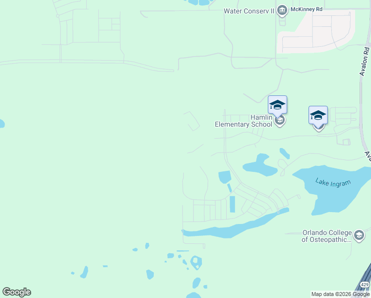 map of restaurants, bars, coffee shops, grocery stores, and more near 17598 Lake Ingram Road in Winter Garden