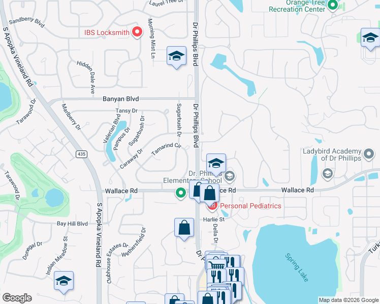 map of restaurants, bars, coffee shops, grocery stores, and more near 6707 Cactus Ct in Orlando