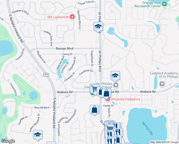 map of restaurants, bars, coffee shops, grocery stores, and more near 6898 Tamarind Circle in Orlando