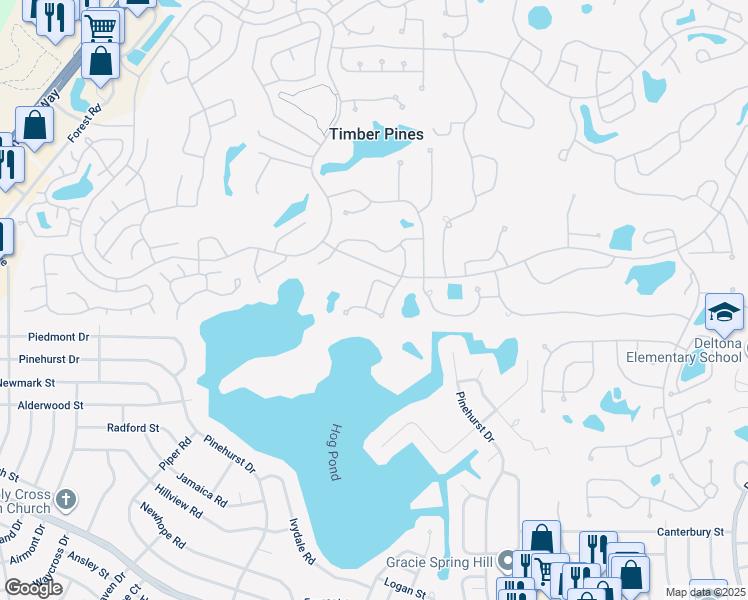map of restaurants, bars, coffee shops, grocery stores, and more near 2176 Carriage Ln in Spring Hill