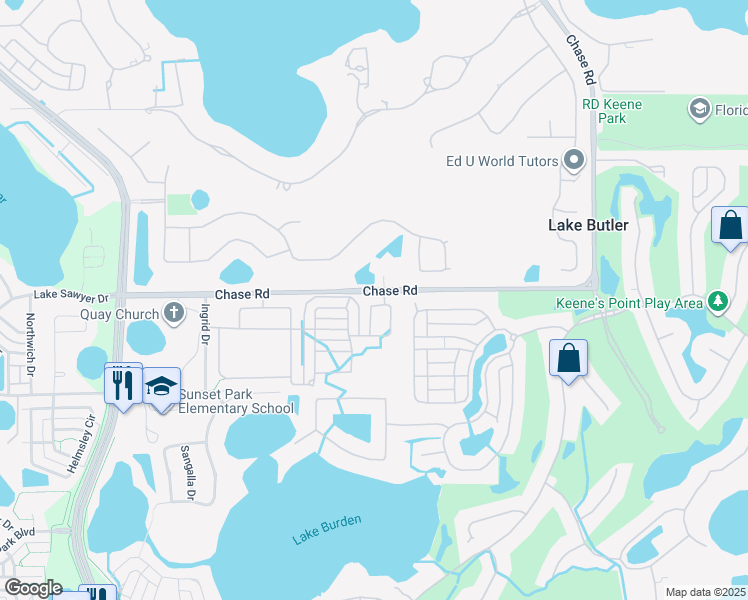 map of restaurants, bars, coffee shops, grocery stores, and more near 6006 Roseate Spoonbill Drive in Windermere