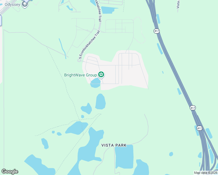 map of restaurants, bars, coffee shops, grocery stores, and more near Unnamed Road in Orlando