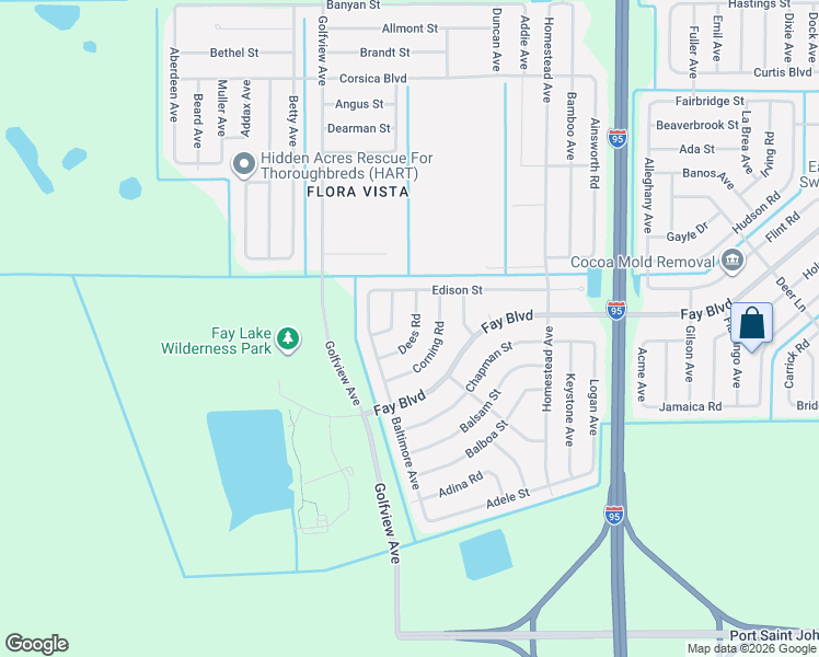 map of restaurants, bars, coffee shops, grocery stores, and more near 6145 Dees Road in Cocoa