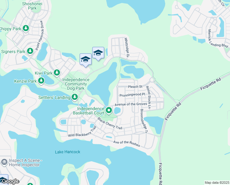 map of restaurants, bars, coffee shops, grocery stores, and more near 6400 Cropping Street in Winter Garden