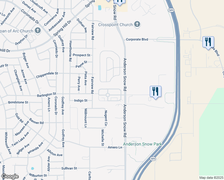 map of restaurants, bars, coffee shops, grocery stores, and more near 14359 Pablo Boulevard in Spring Hill