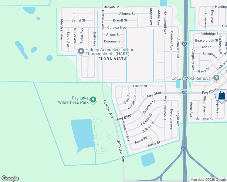 map of restaurants, bars, coffee shops, grocery stores, and more near 6160 Baltimore Avenue in Cocoa