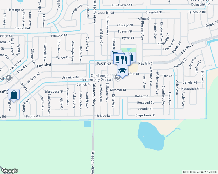 map of restaurants, bars, coffee shops, grocery stores, and more near 6113 Stillwater Avenue in Cocoa