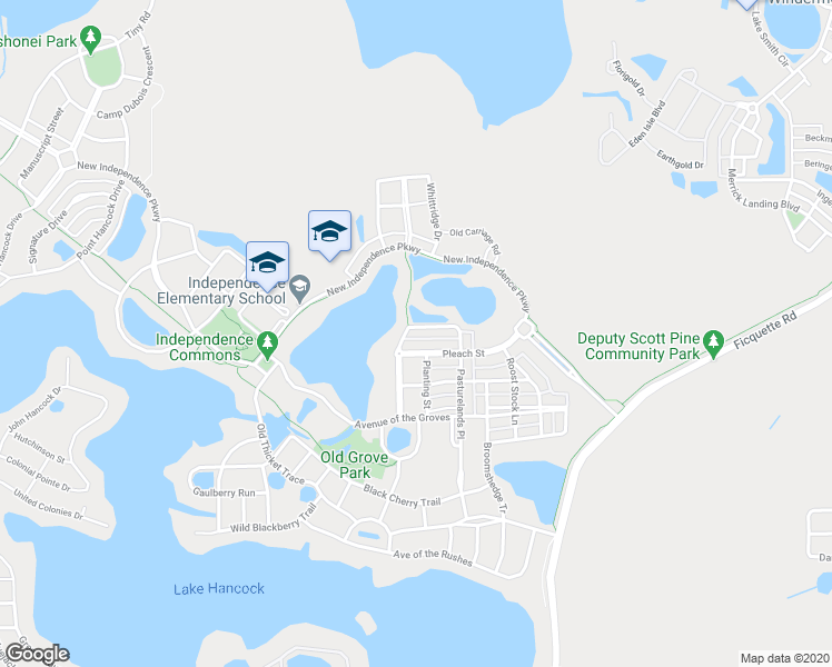 map of restaurants, bars, coffee shops, grocery stores, and more near 6518 Pasturelands Place in Winter Garden