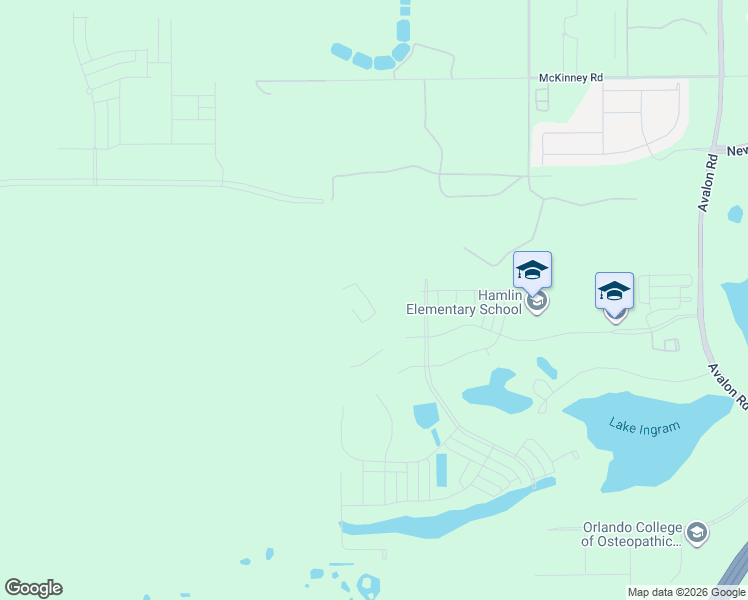 map of restaurants, bars, coffee shops, grocery stores, and more near 17598 Lake Ingram Road in Winter Garden