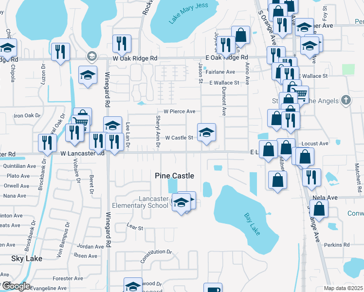 map of restaurants, bars, coffee shops, grocery stores, and more near 6308 Calypso Drive in Orlando