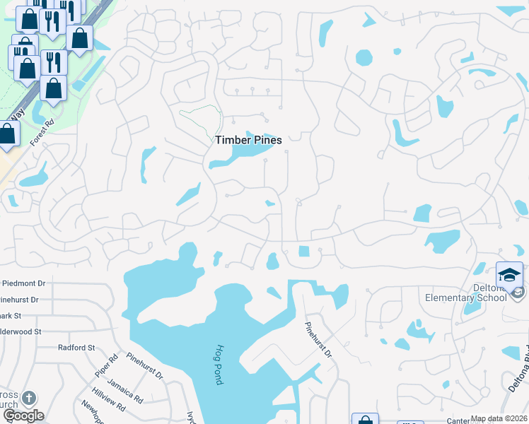 map of restaurants, bars, coffee shops, grocery stores, and more near 7182 Big Bend Drive in Spring Hill
