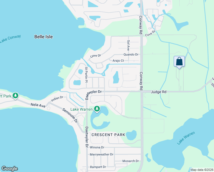 map of restaurants, bars, coffee shops, grocery stores, and more near 6657 Franconia Drive in Belle Isle