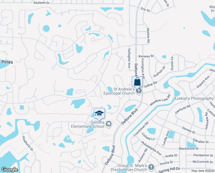 map of restaurants, bars, coffee shops, grocery stores, and more near 2328 Terrace View Ln in Spring Hill