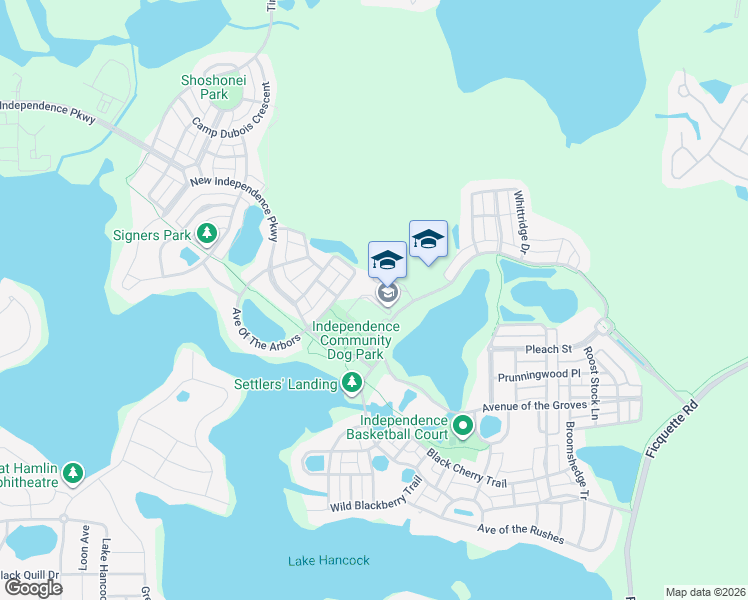 map of restaurants, bars, coffee shops, grocery stores, and more near 6255 New Independence Parkway in Winter Garden
