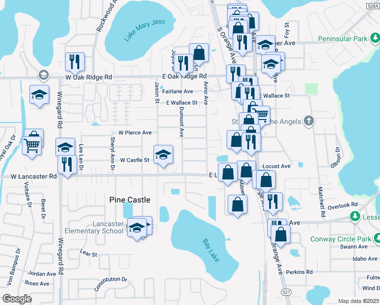 map of restaurants, bars, coffee shops, grocery stores, and more near 258 East Buchanon Avenue in Orlando