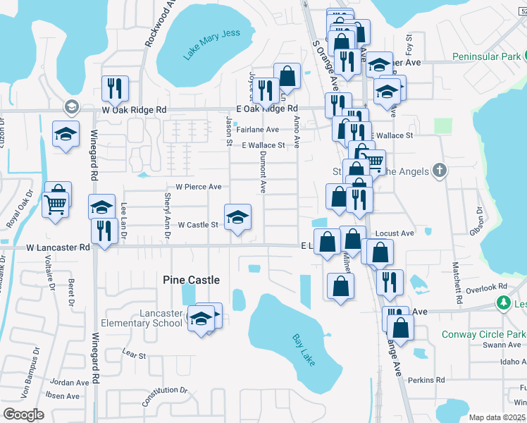 map of restaurants, bars, coffee shops, grocery stores, and more near 258 East Buchanon Avenue in Orlando