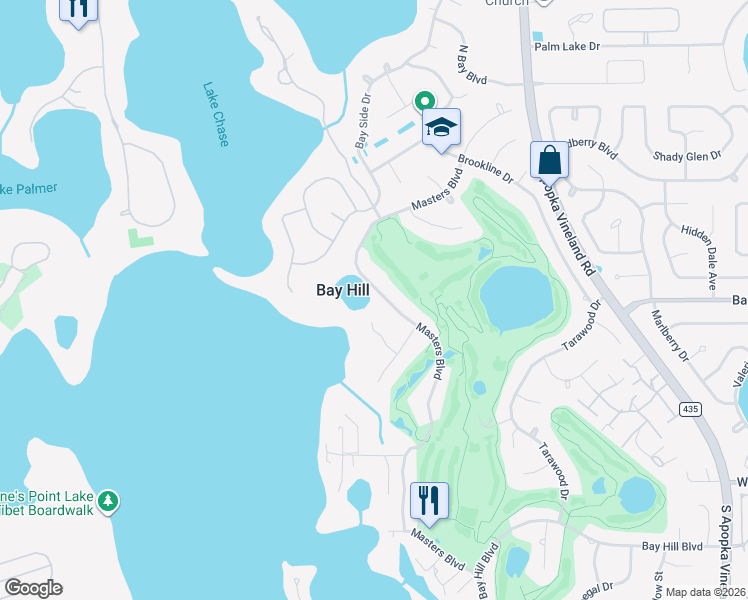 map of restaurants, bars, coffee shops, grocery stores, and more near 9123 Mid Pines Court in Orlando