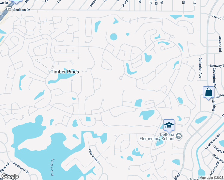 map of restaurants, bars, coffee shops, grocery stores, and more near 2340 Grand Pines Boulevard in Spring Hill