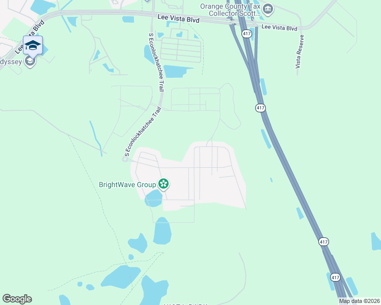 map of restaurants, bars, coffee shops, grocery stores, and more near Unnamed Road in Orlando