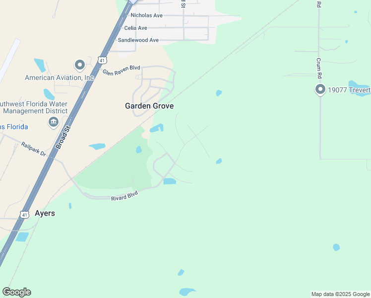 map of restaurants, bars, coffee shops, grocery stores, and more near 18196 Rivard Boulevard in Brooksville