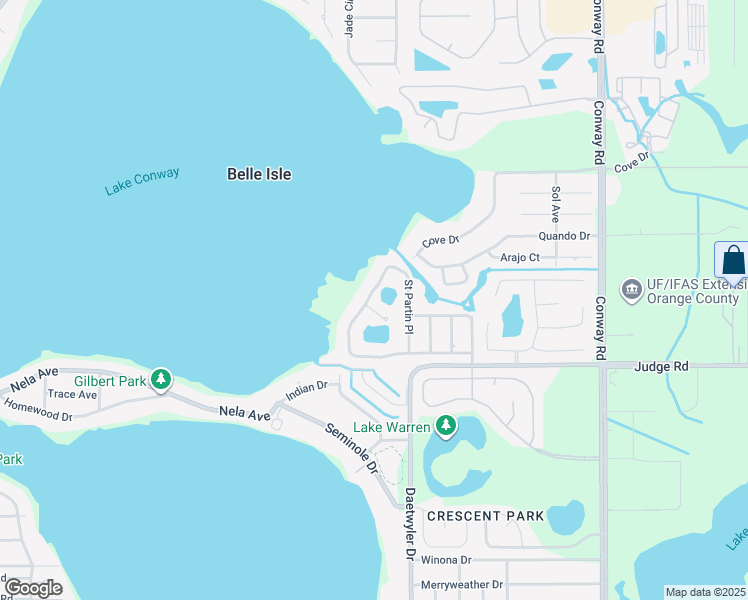 map of restaurants, bars, coffee shops, grocery stores, and more near 6525 The Landings Drive in Belle Isle