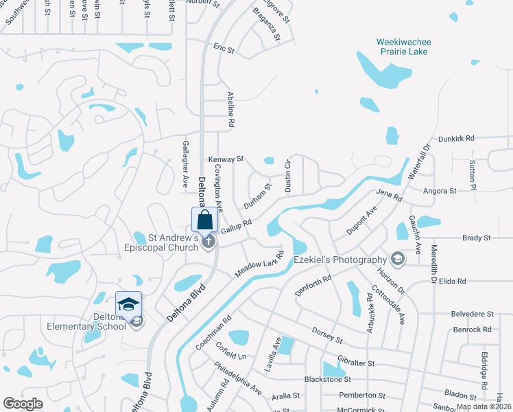 map of restaurants, bars, coffee shops, grocery stores, and more near 8370 Durham Street in Spring Hill