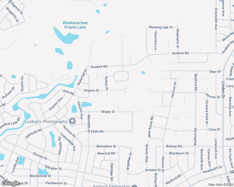 map of restaurants, bars, coffee shops, grocery stores, and more near 9298 Angora Street in Spring Hill