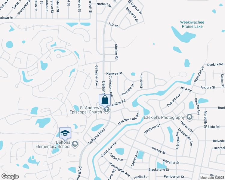 map of restaurants, bars, coffee shops, grocery stores, and more near 2344 Covington Avenue in Spring Hill