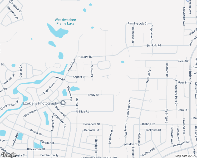 map of restaurants, bars, coffee shops, grocery stores, and more near 9284 Angora Street in Spring Hill