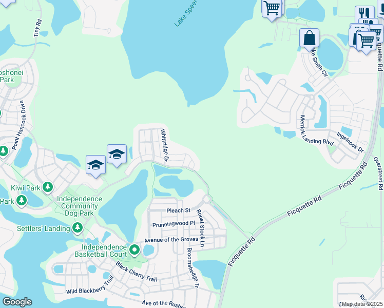 map of restaurants, bars, coffee shops, grocery stores, and more near 6551 Old Carriage Road in Winter Garden