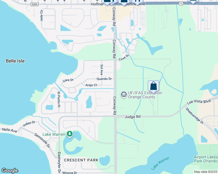 map of restaurants, bars, coffee shops, grocery stores, and more near 4337 Arajo Court in Belle Isle