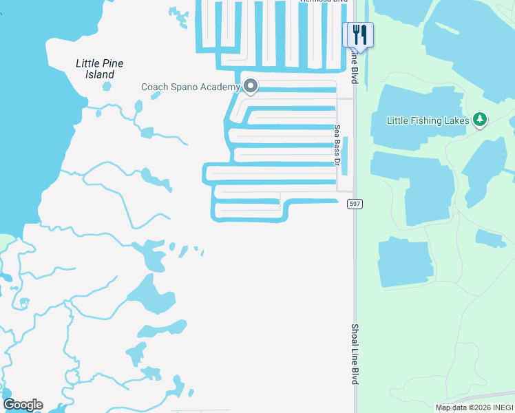 map of restaurants, bars, coffee shops, grocery stores, and more near 3447 Palometa Drive in Hernando Beach