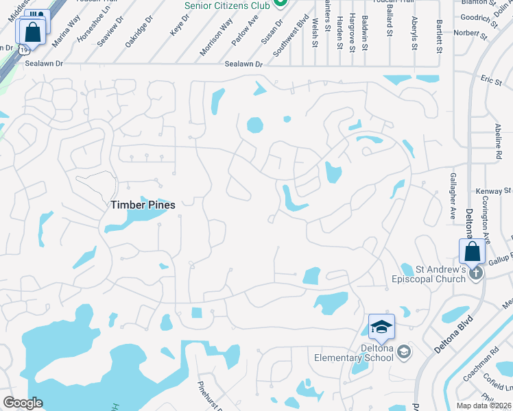 map of restaurants, bars, coffee shops, grocery stores, and more near 2368 Fairskies Drive in Spring Hill