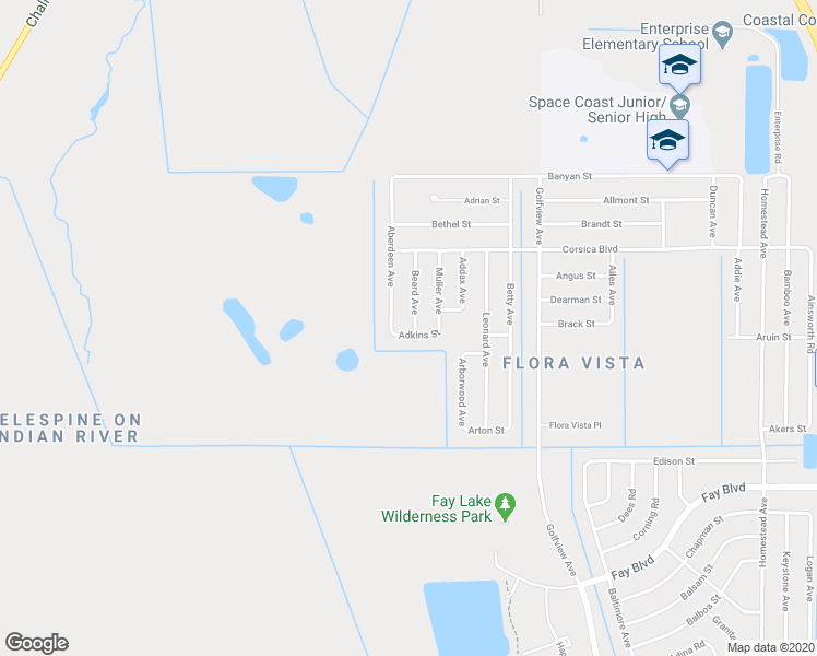 map of restaurants, bars, coffee shops, grocery stores, and more near 6420 Beard Avenue in Cocoa