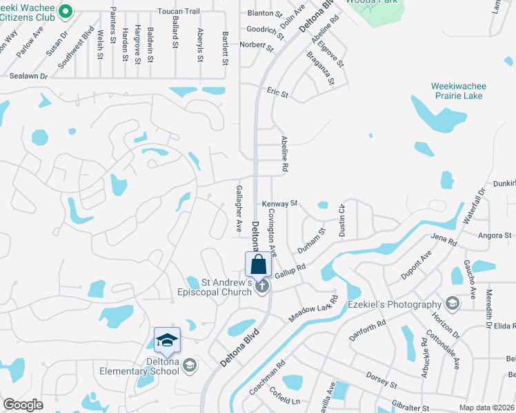 map of restaurants, bars, coffee shops, grocery stores, and more near 2482 Deltona Boulevard in Spring Hill