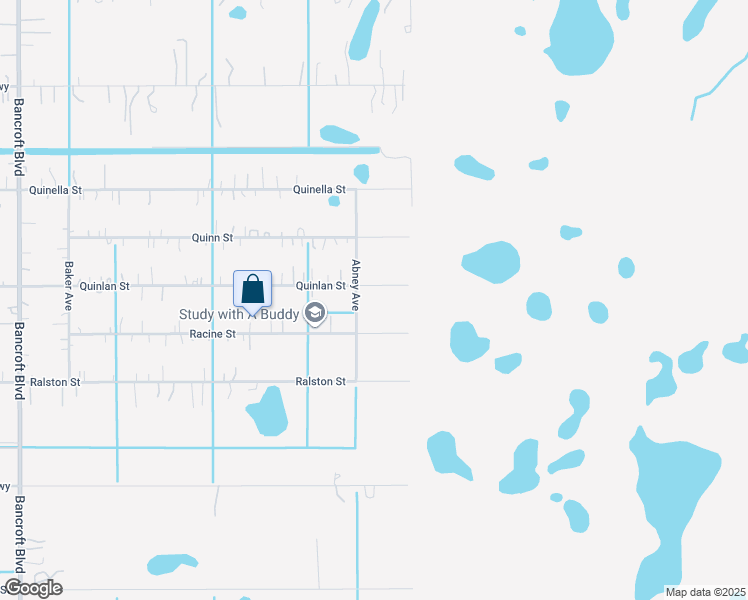 map of restaurants, bars, coffee shops, grocery stores, and more near 20828 Quinlan Street in Orlando