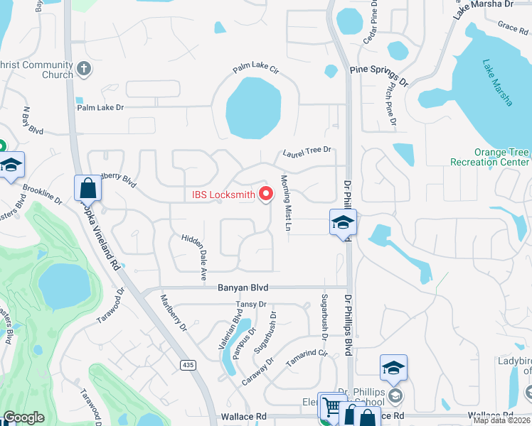 map of restaurants, bars, coffee shops, grocery stores, and more near 6306 Orange Cove Dr in Orlando