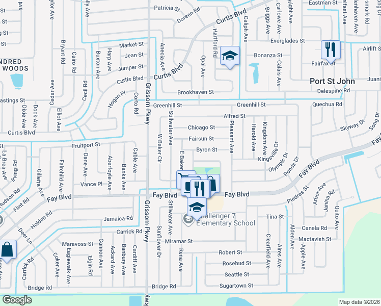 map of restaurants, bars, coffee shops, grocery stores, and more near 6390 Depot Avenue in Cocoa
