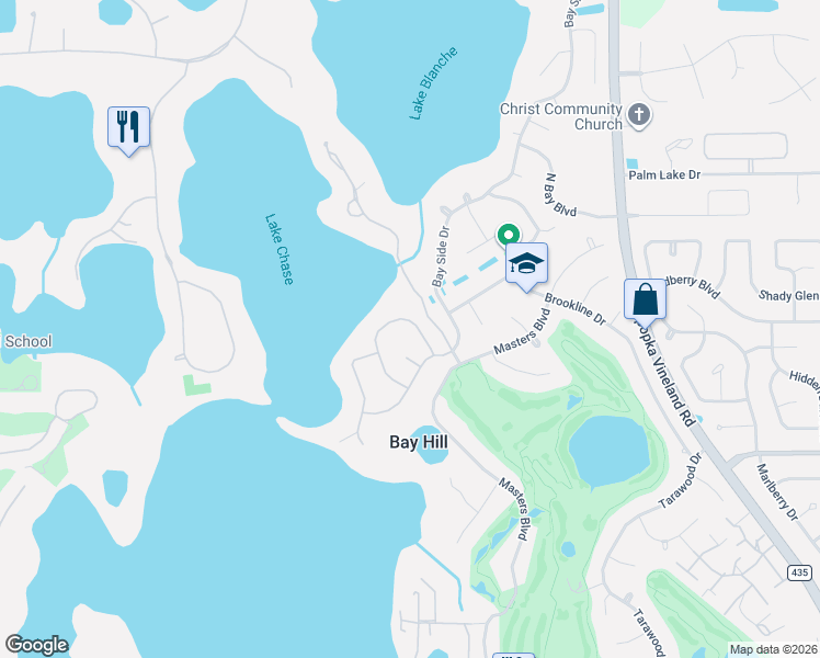 map of restaurants, bars, coffee shops, grocery stores, and more near 5532 Emerson Pointe Way in Orlando