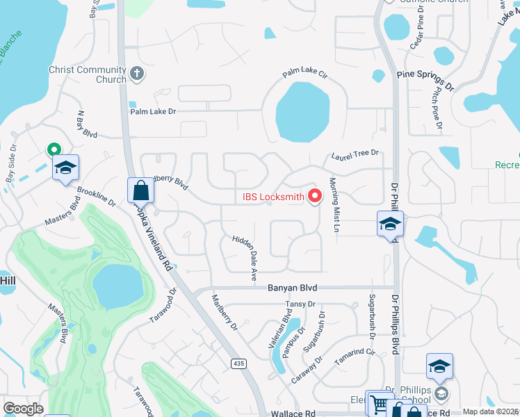 map of restaurants, bars, coffee shops, grocery stores, and more near 8452 Sandberry Boulevard in Orlando