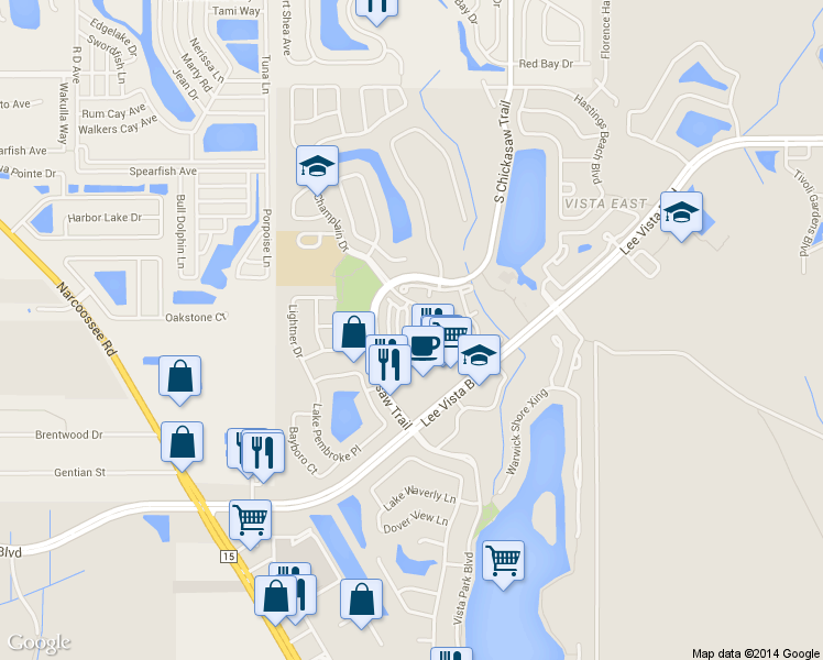map of restaurants, bars, coffee shops, grocery stores, and more near 6301 Bristol Channel Way in Orlando