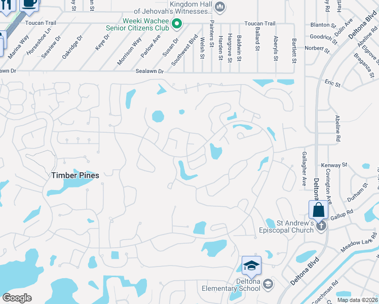 map of restaurants, bars, coffee shops, grocery stores, and more near 2436 Deer Trail Lane in Spring Hill