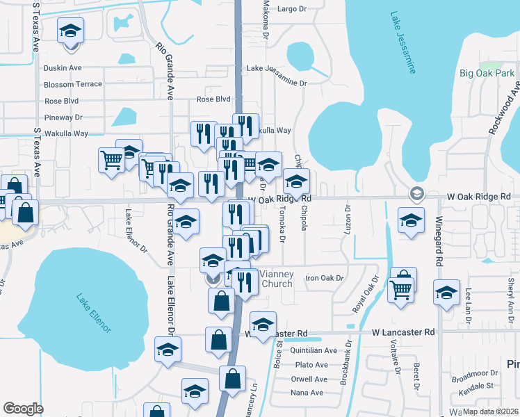 map of restaurants, bars, coffee shops, grocery stores, and more near 5919 S Orange Blossom Trail in Orlando