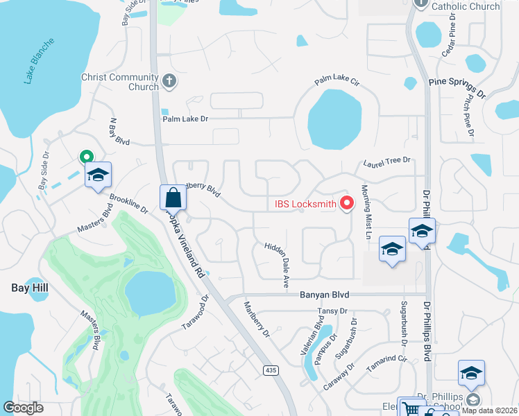 map of restaurants, bars, coffee shops, grocery stores, and more near 8524 Shady Glen Drive in Orlando