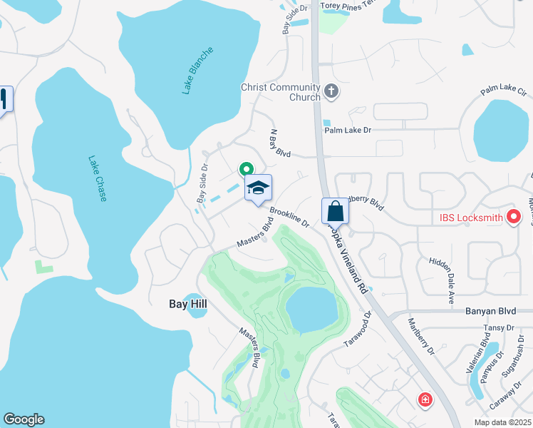 map of restaurants, bars, coffee shops, grocery stores, and more near 5704 Masters Boulevard in Orlando