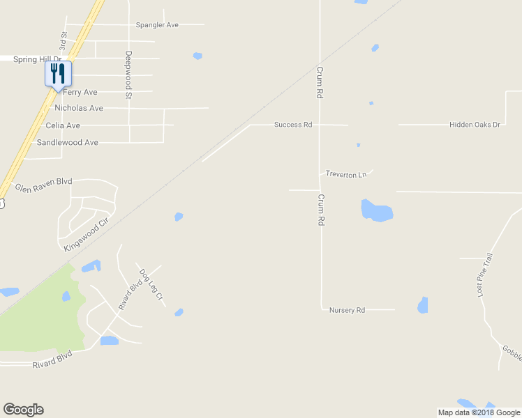 map of restaurants, bars, coffee shops, grocery stores, and more near 3031 Crum Road in Brooksville