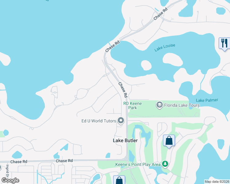 map of restaurants, bars, coffee shops, grocery stores, and more near 11007 Ullswater Lane in Windermere