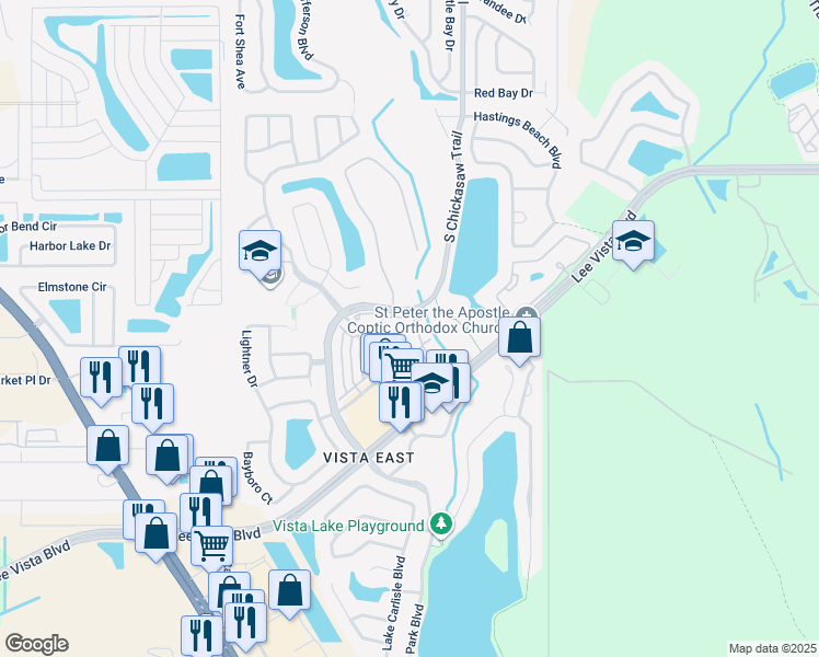 map of restaurants, bars, coffee shops, grocery stores, and more near 6240 Contessa Drive in Orlando
